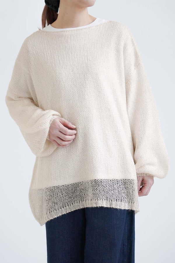 ≪SALE≫Mohair-Touch Low-Gauge Sheer Pullover