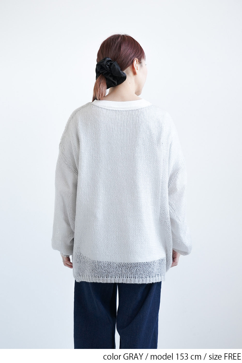 モヘアタッチローゲージシアープルオーバー