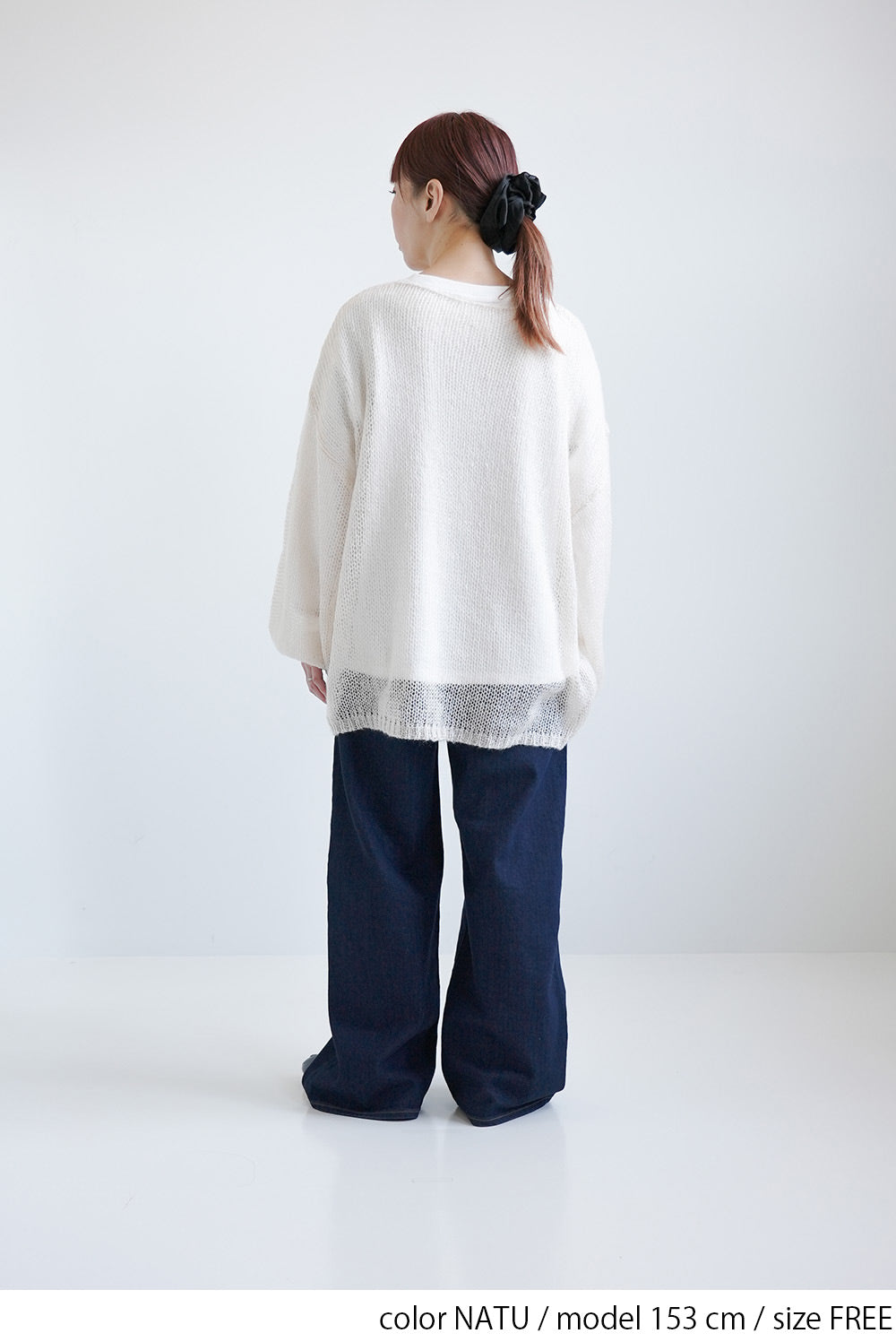 モヘアタッチローゲージシアープルオーバー
