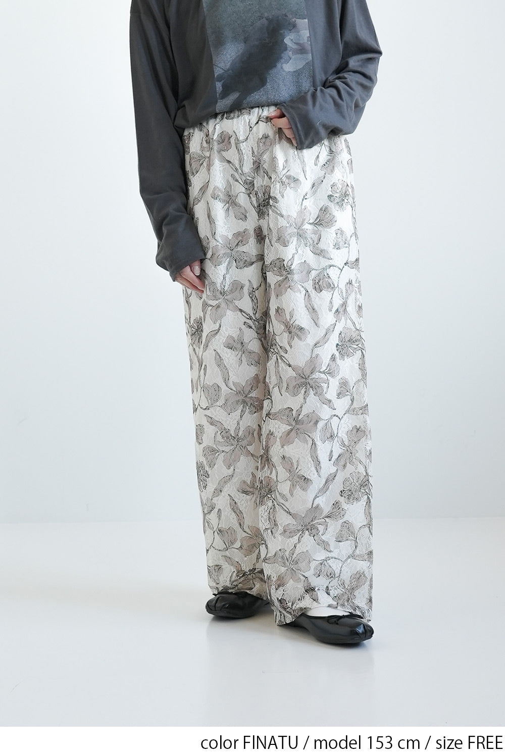 ≪SALE≫Art Floral Print Lace Pants