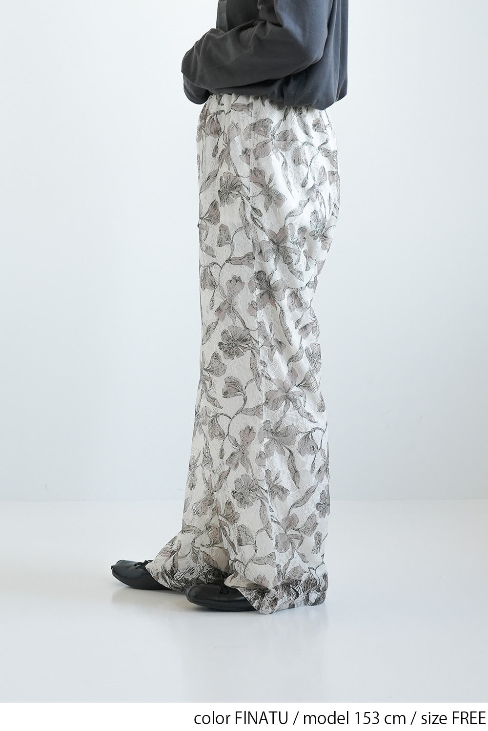 ≪SALE≫Art Floral Print Lace Pants