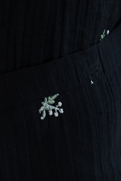 ≪SALE≫Sheer Small Flower Embroidered Loose Pants