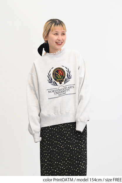 裏起毛エンブレム刺繍プルオーバー