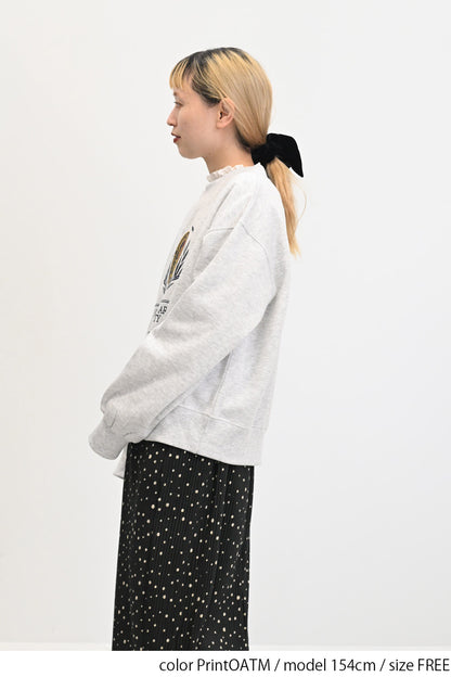 裏起毛エンブレム刺繍プルオーバー