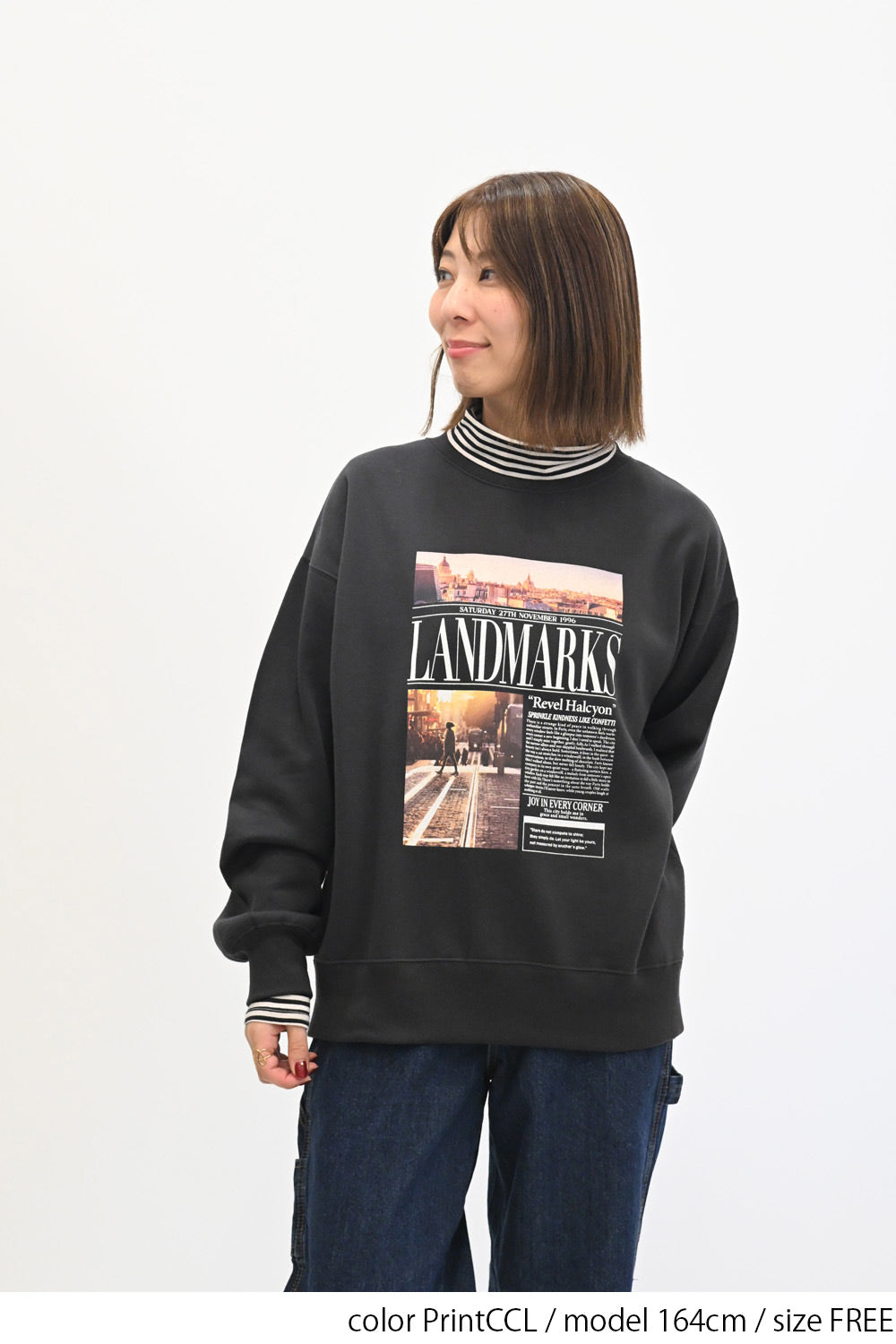 裏起毛フォトプリントプルオーバー