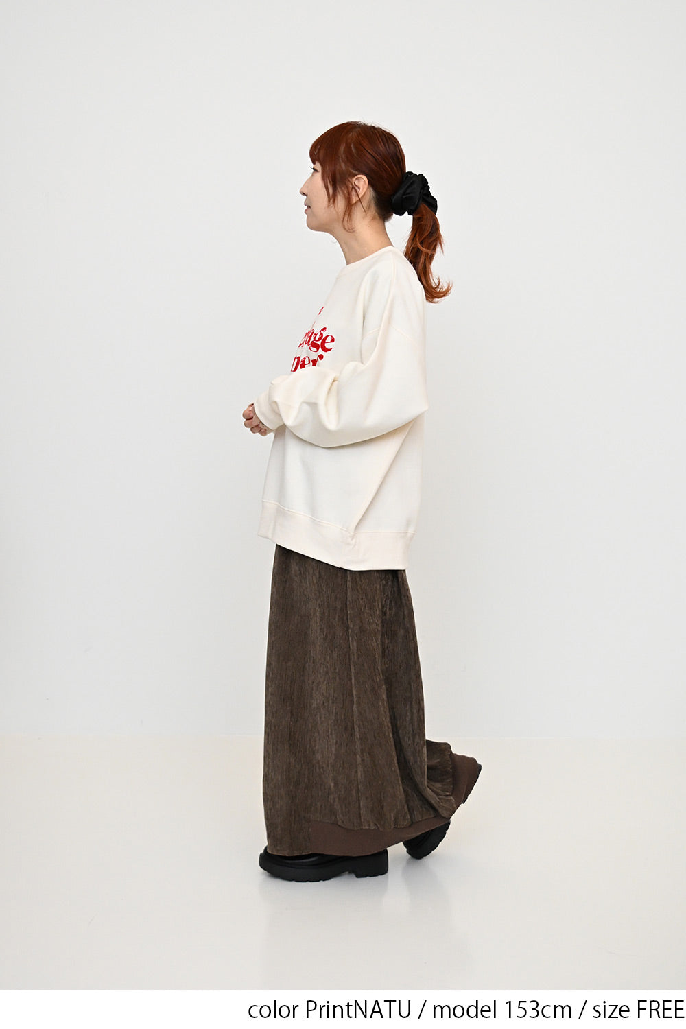 裏起毛フロッキーロゴプルオーバー