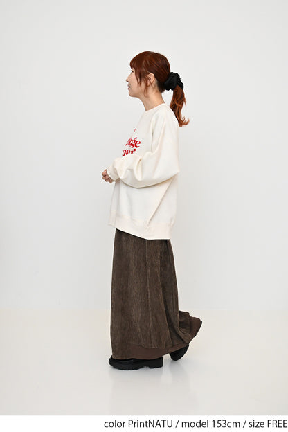 裏起毛フロッキーロゴプルオーバー