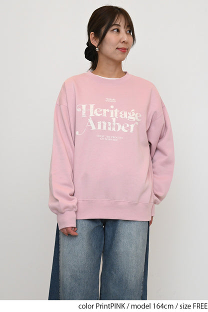 裏起毛フロッキーロゴプルオーバー