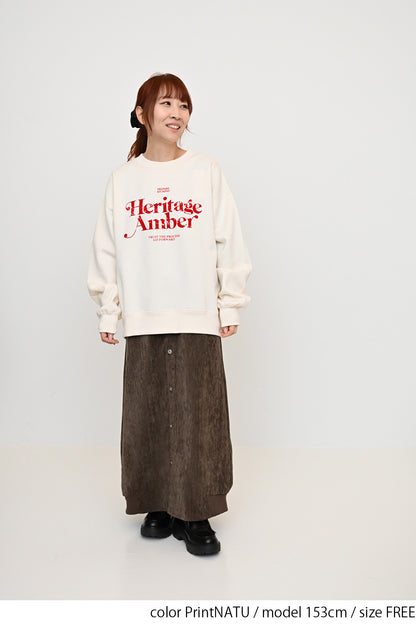 裏起毛フロッキーロゴプルオーバー