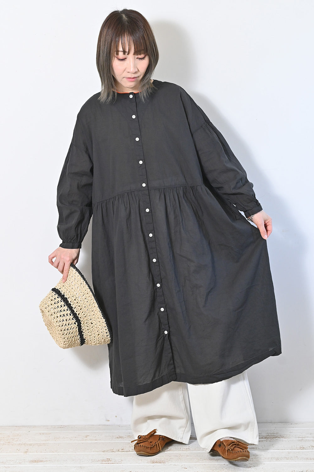 ≪SALE≫【SUN VALLEY】40ボイルクルーネックワンピース – HEART