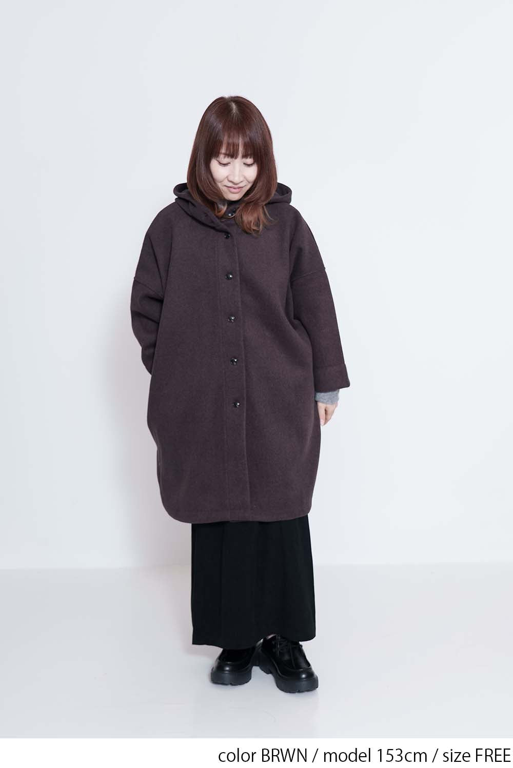 ≪SALE≫ウール混ダブルフェイスフードポンチョコート – HEART MARKET