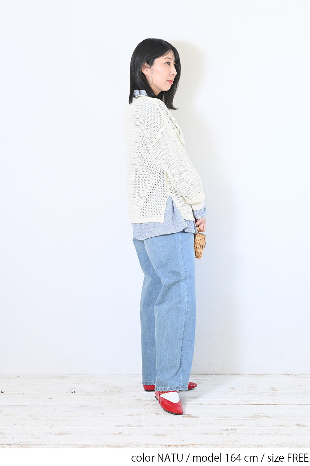 まとめ買いクーポン対象／≪SALE≫【GENTIL】メッシュ編みknit