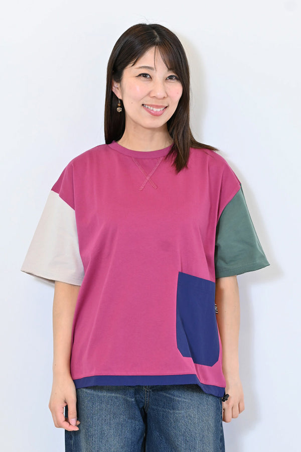 【GENTIL】配色袖＆ポケットTee