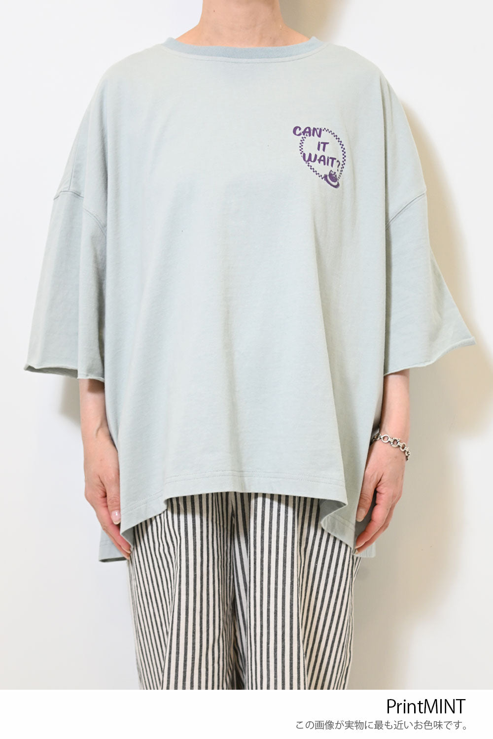 【さりげない刺繍がお洒落*】HEREMS Tシャツ クルー・ド・セル ≪SALE≫Print+刺繍ワイドTee – HEART MARKET