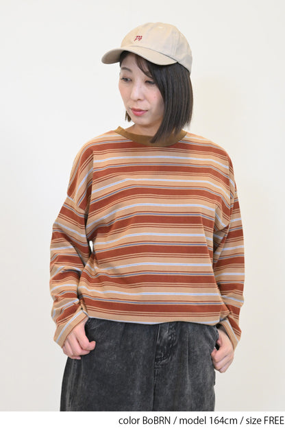 【GENTIL】マルチボーダーロンTee