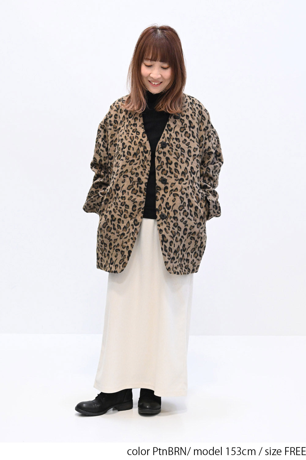 ≪SALE≫【GENTIL】Vネックレオパード柄コート – HEART MARKET