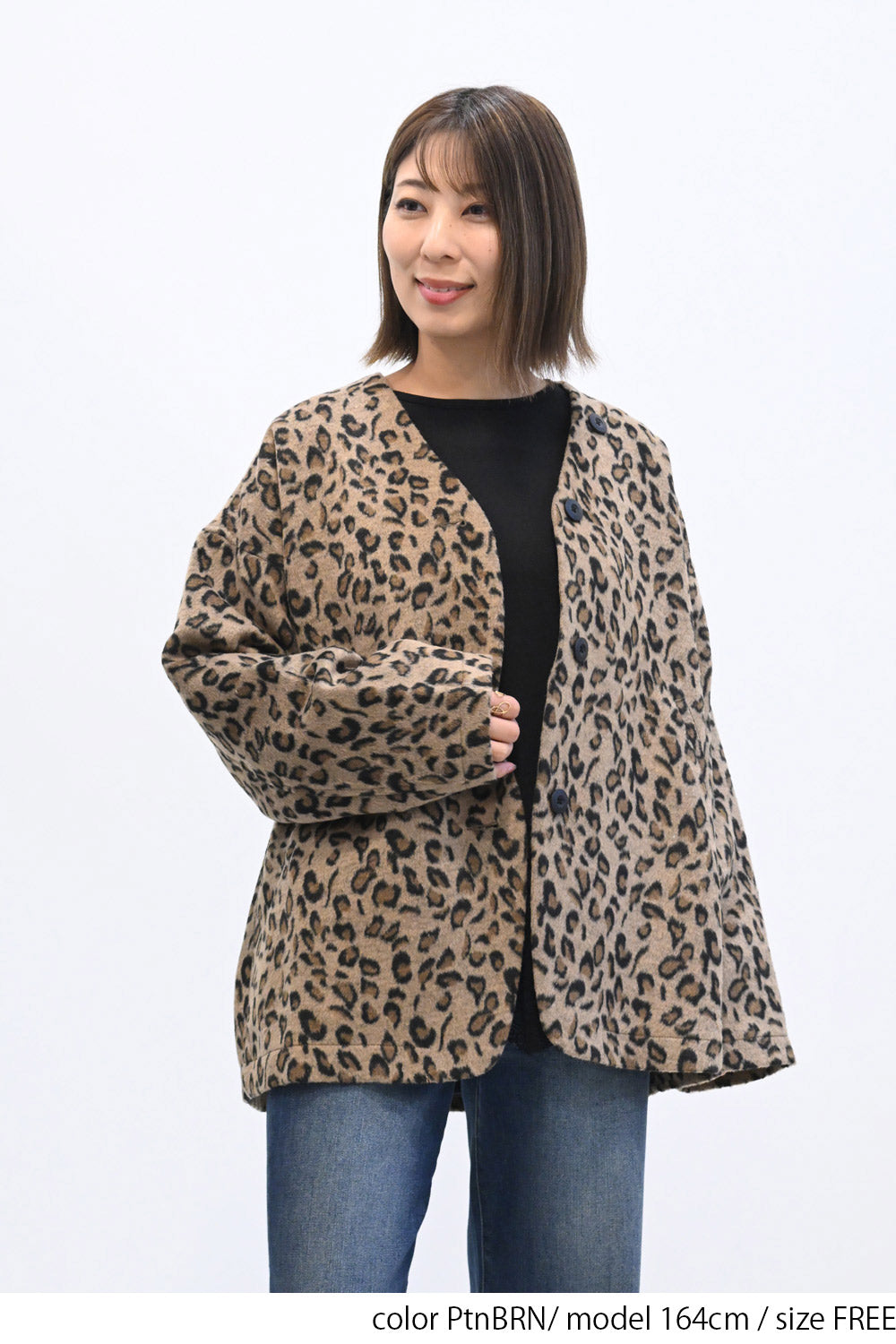 ≪SALE≫【GENTIL】Vネックレオパード柄コート – HEART MARKET