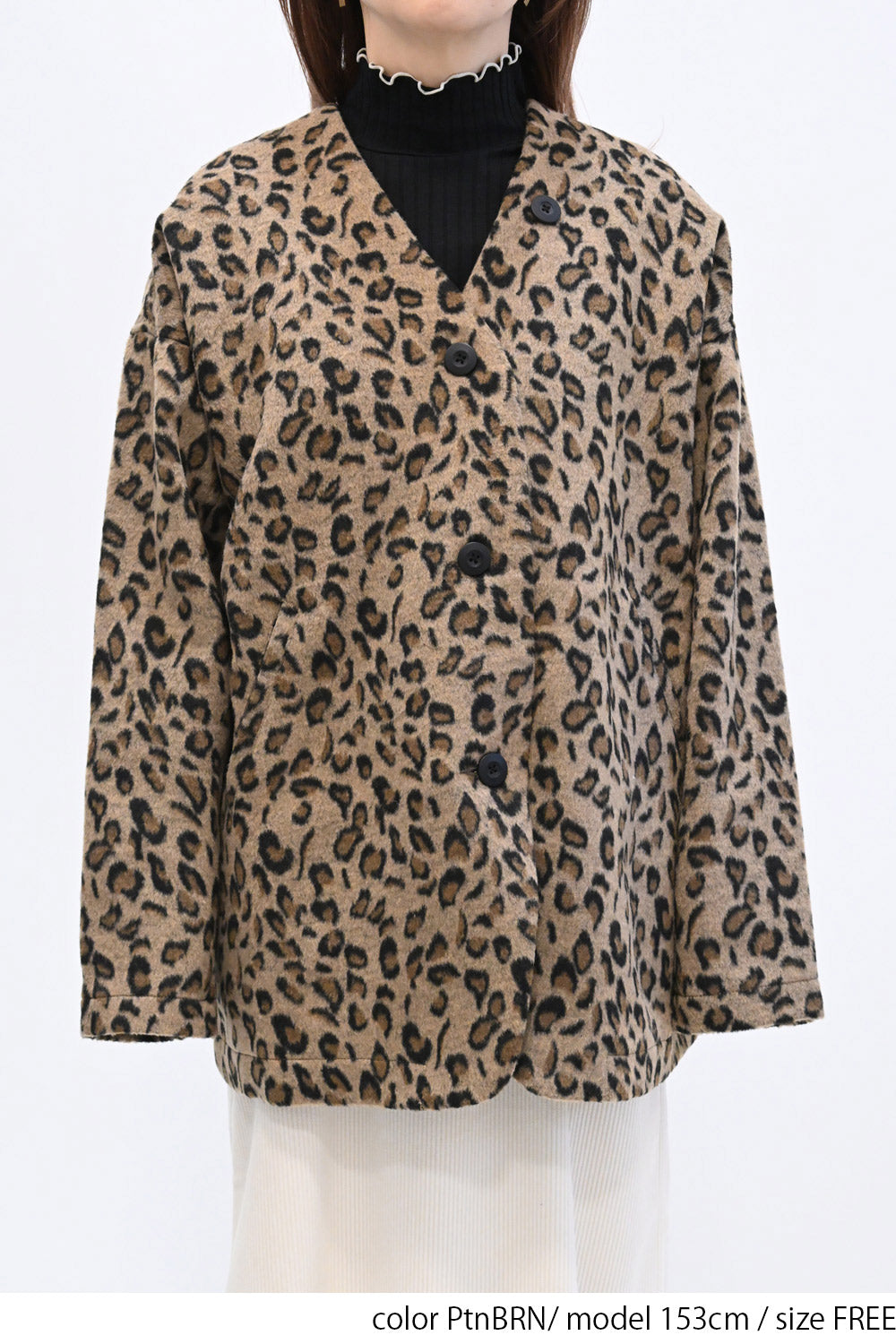 ≪SALE≫【GENTIL】Vネックレオパード柄コート – HEART MARKET