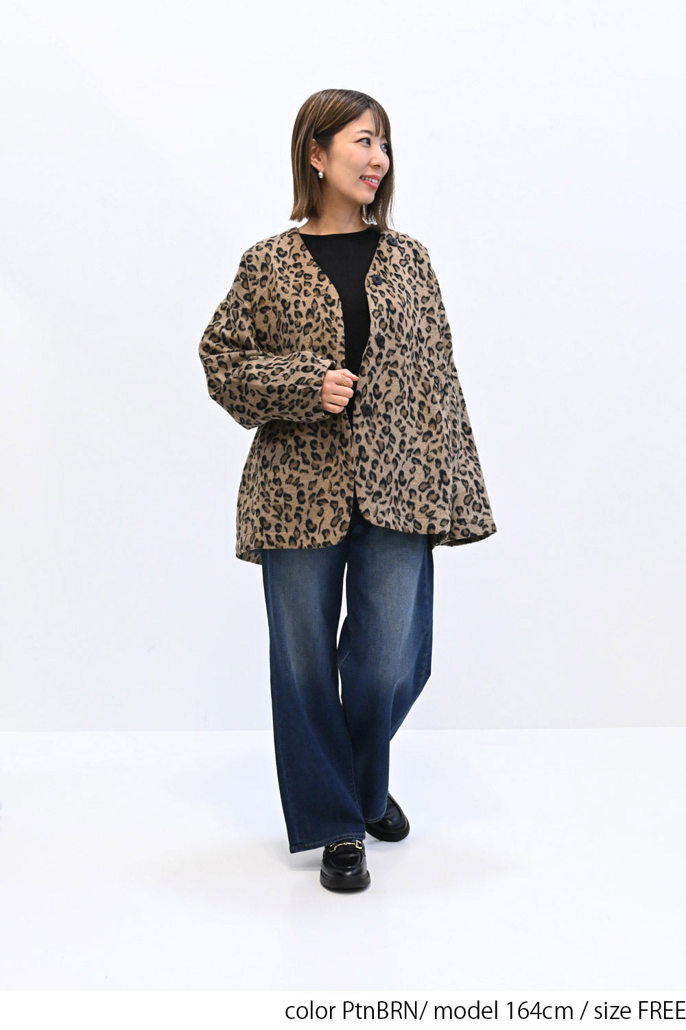 ≪SALE≫【GENTIL】Vネックレオパード柄コート – HEART MARKET