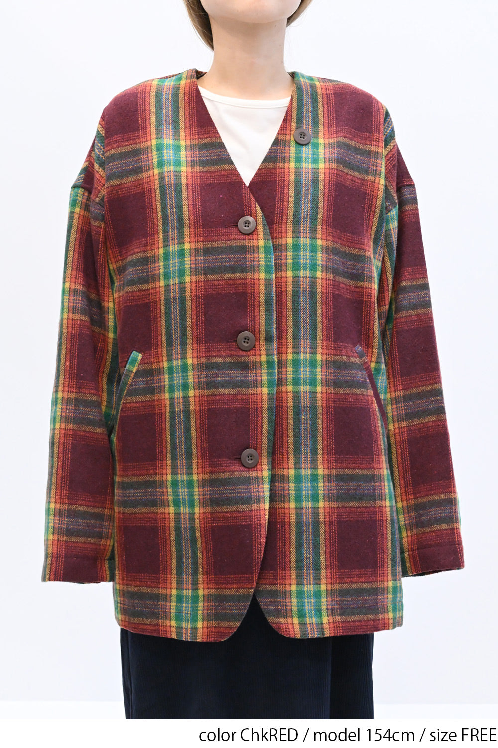 GENTIL】Vネックチェック柄コート – HEART MARKET