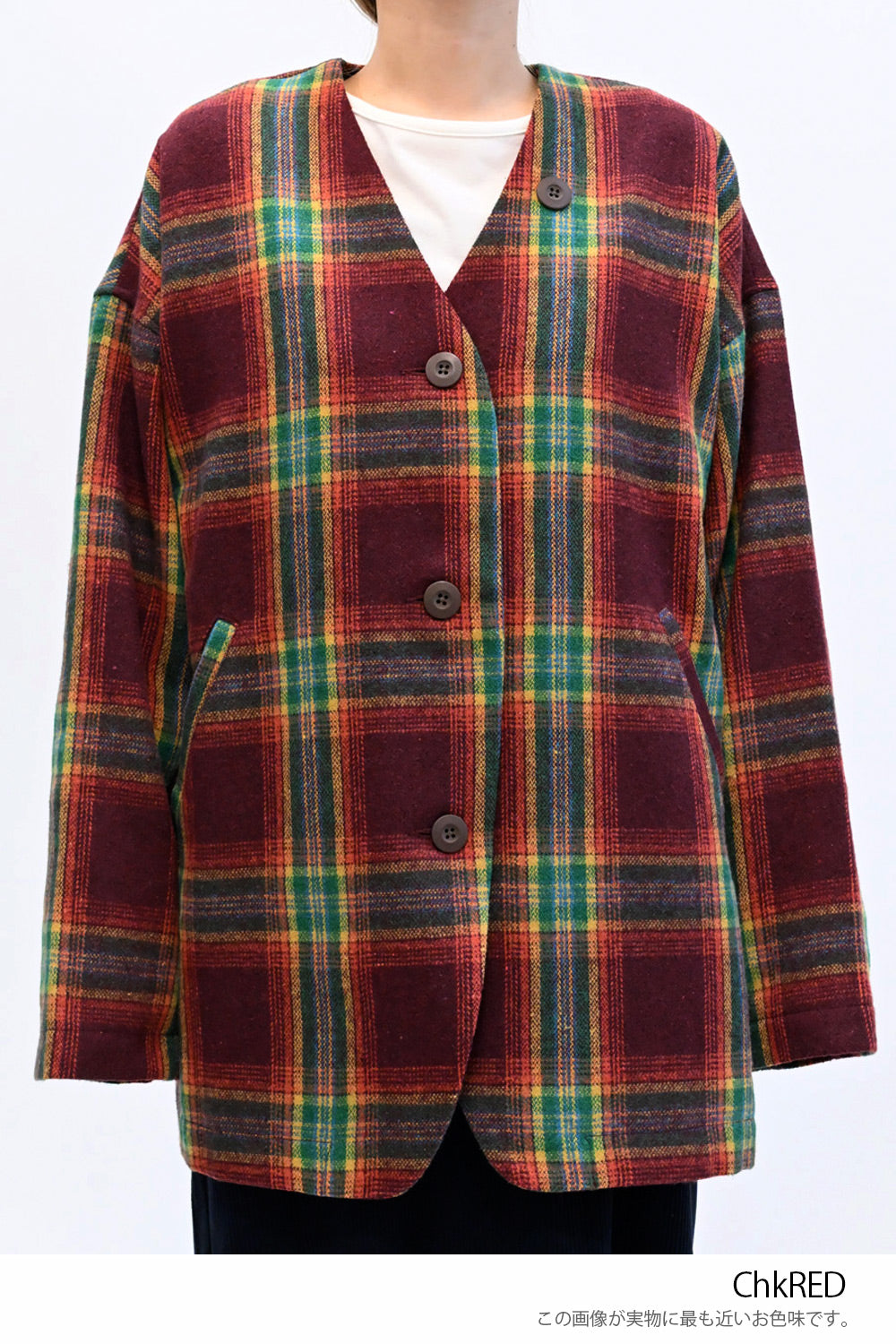 GENTIL】Vネックチェック柄コート – HEART MARKET