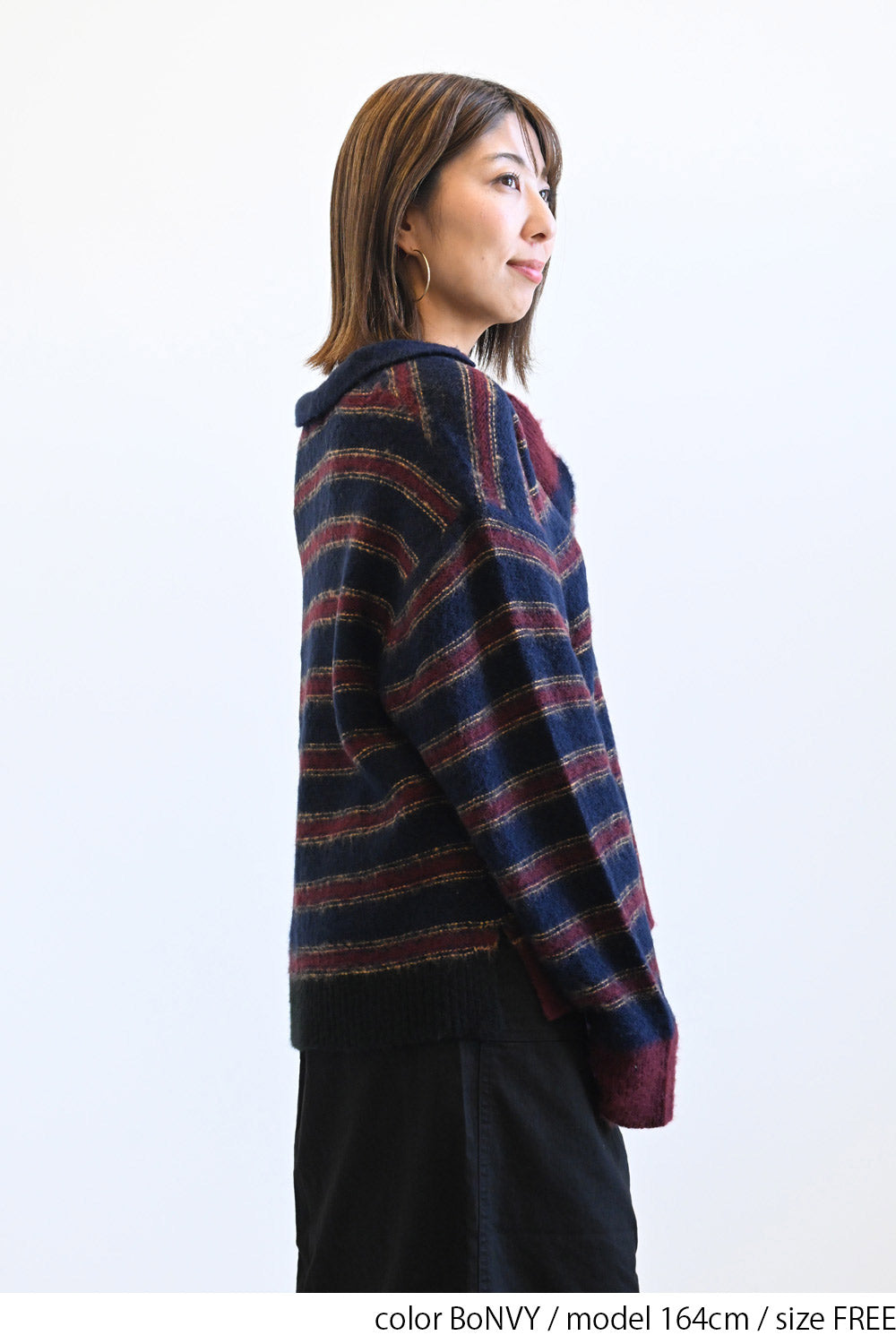 ≪SALE≫【GENTIL】Multi-Stripe Skipper Knit