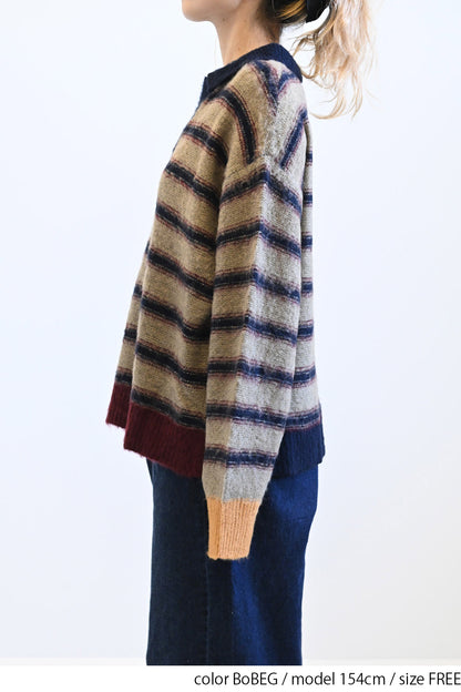 ≪SALE≫【GENTIL】Multi-Stripe Skipper Knit
