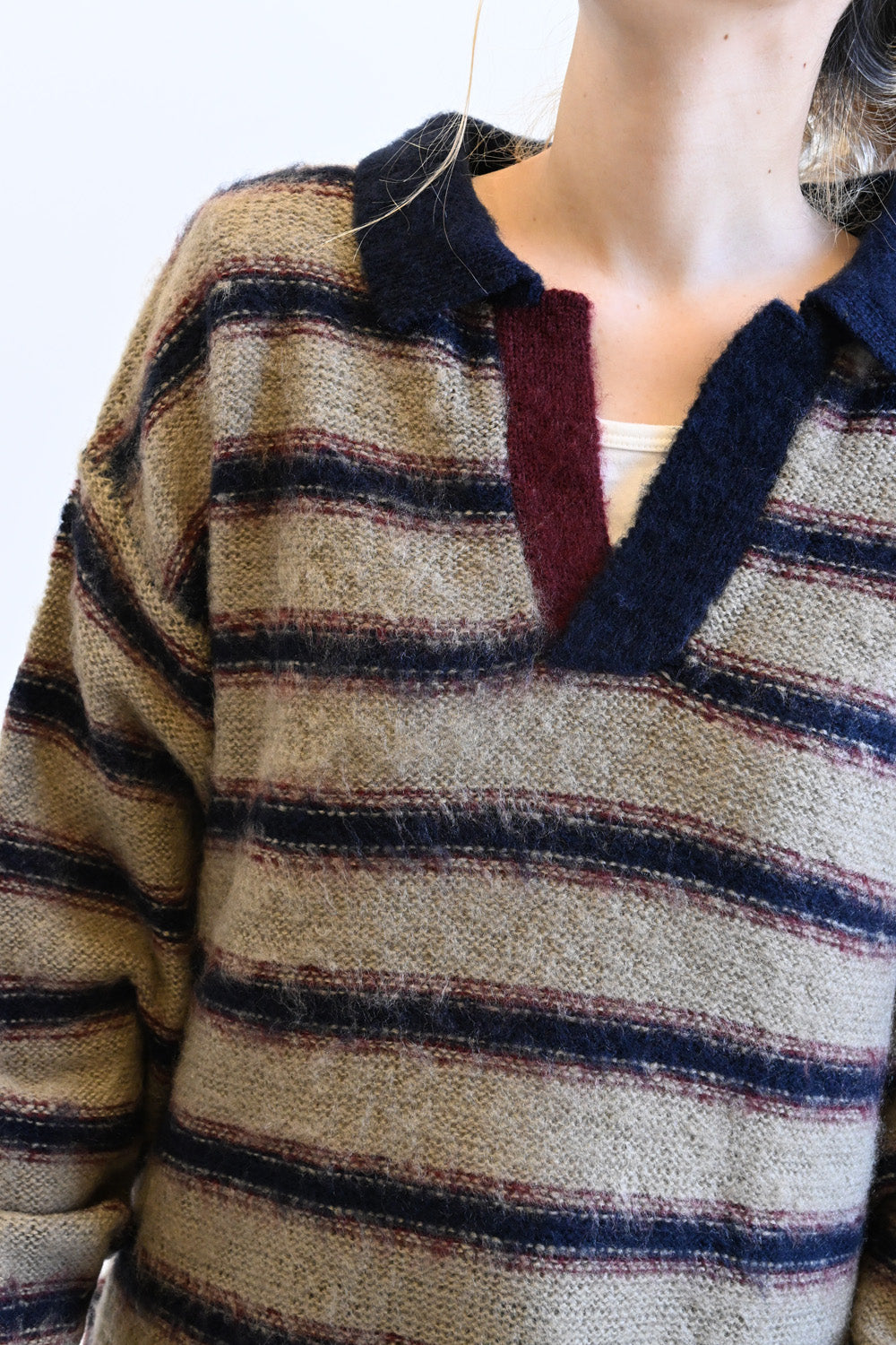 ≪SALE≫【GENTIL】Multi-Stripe Skipper Knit