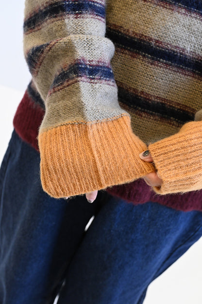 ≪SALE≫【GENTIL】Multi-Stripe Skipper Knit