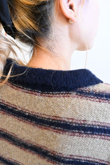 ≪SALE≫【GENTIL】Multi-Stripe Skipper Knit