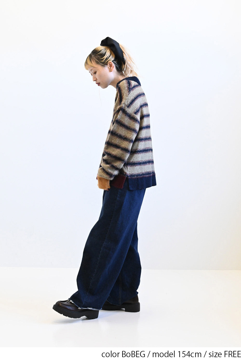 ≪SALE≫【GENTIL】Multi-Stripe Skipper Knit