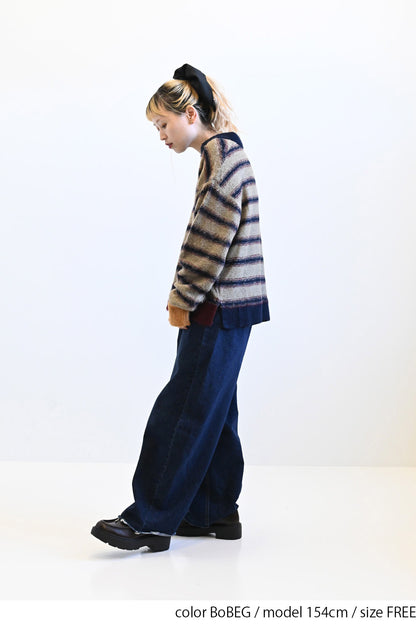 ≪SALE≫【GENTIL】Multi-Stripe Skipper Knit