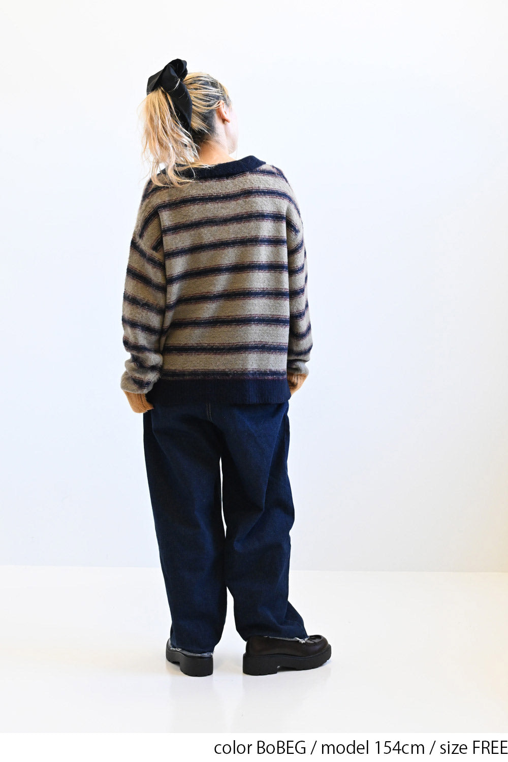 ≪SALE≫【GENTIL】Multi-Stripe Skipper Knit