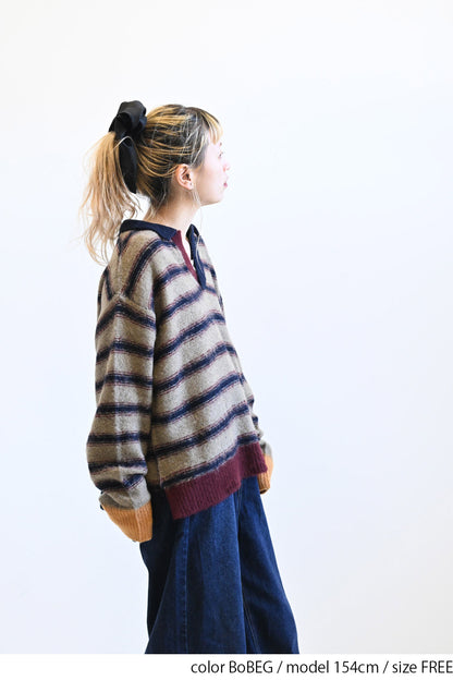≪SALE≫【GENTIL】Multi-Stripe Skipper Knit