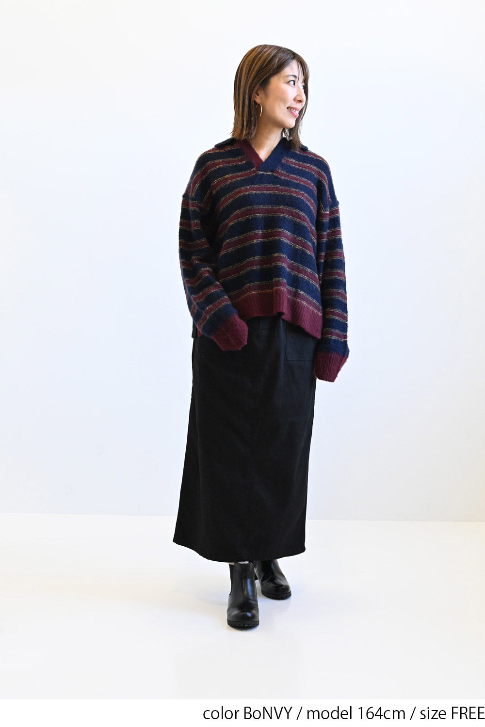 ≪SALE≫【GENTIL】Multi-Stripe Skipper Knit