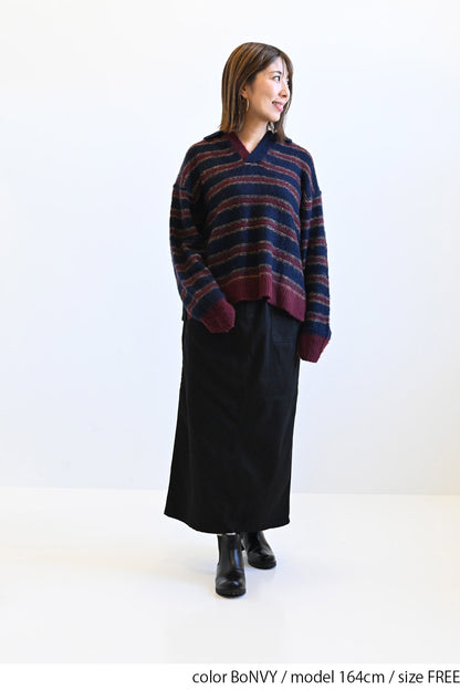 ≪SALE≫【GENTIL】Multi-Stripe Skipper Knit