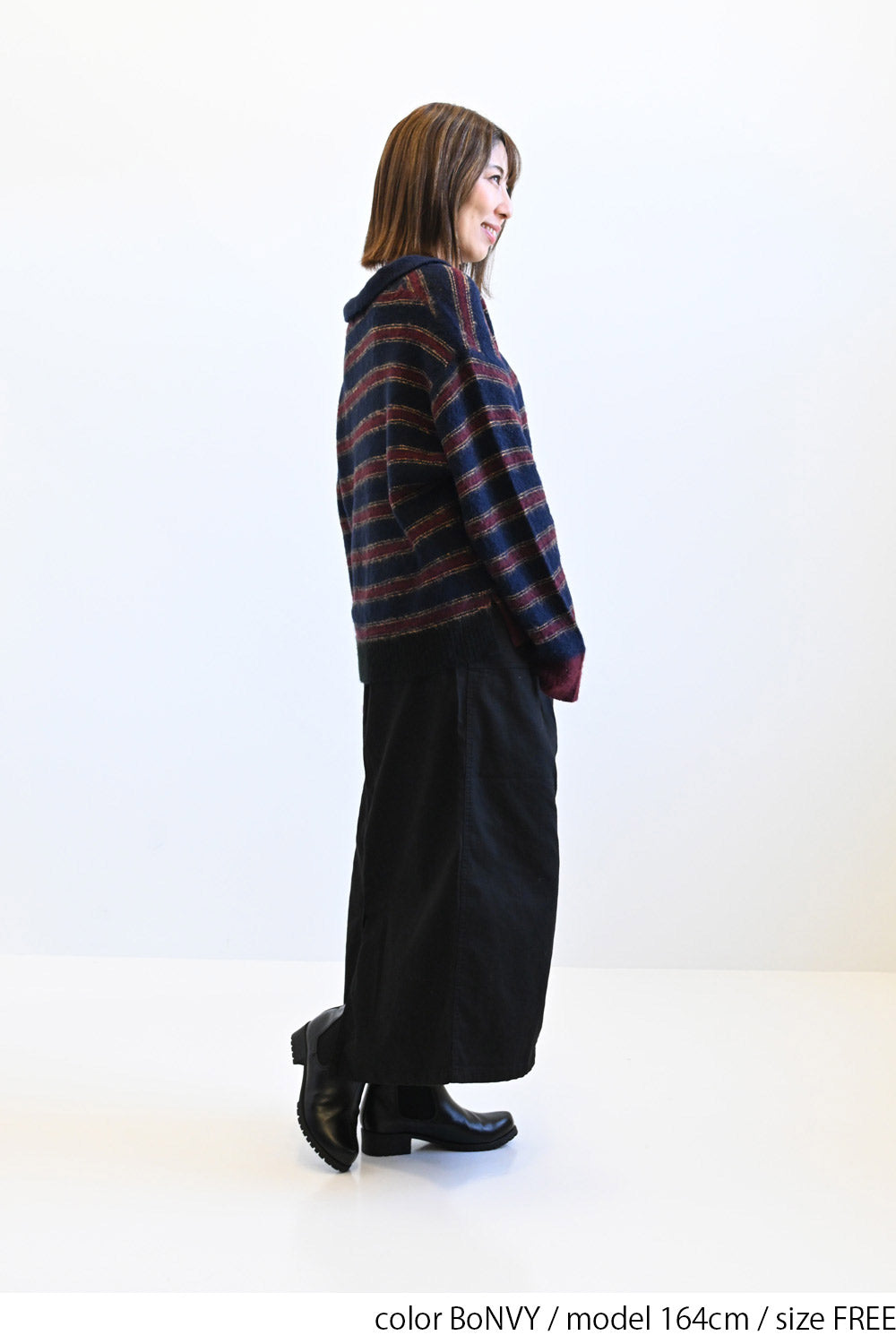 ≪SALE≫【GENTIL】Multi-Stripe Skipper Knit
