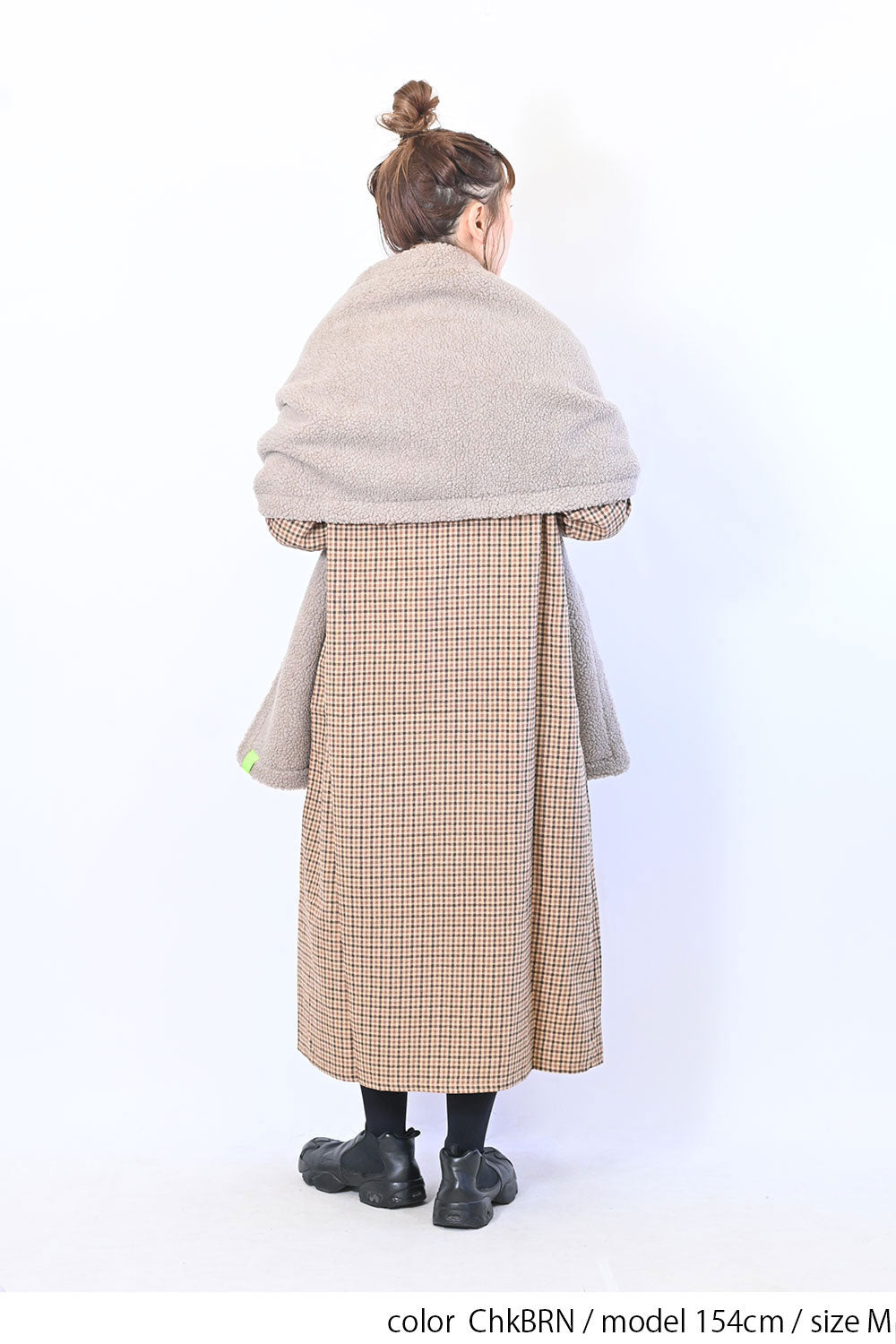 【no jean】両面起毛綾織チェックシャツワンピース