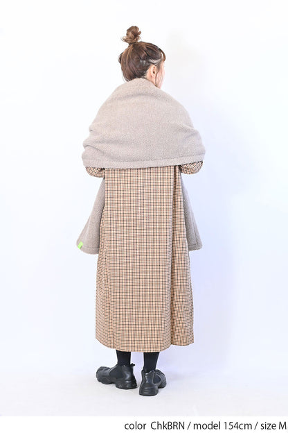【no jean】両面起毛綾織チェックシャツワンピース