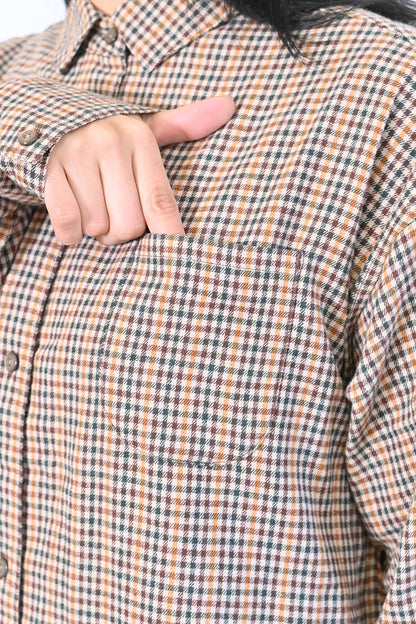 【no jean】両面起毛綾織チェックシャツワンピース