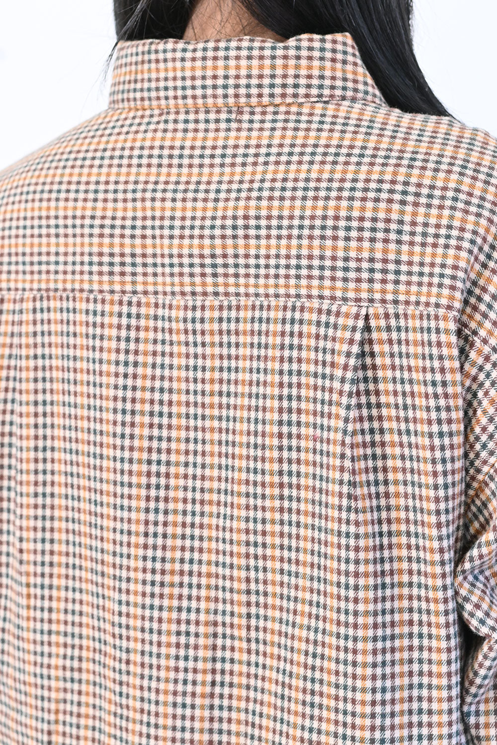 【no jean】両面起毛綾織チェックシャツワンピース