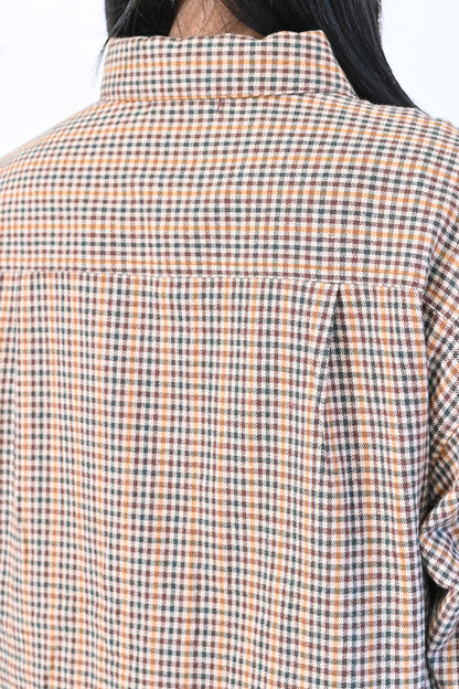 【no jean】両面起毛綾織チェックシャツワンピース