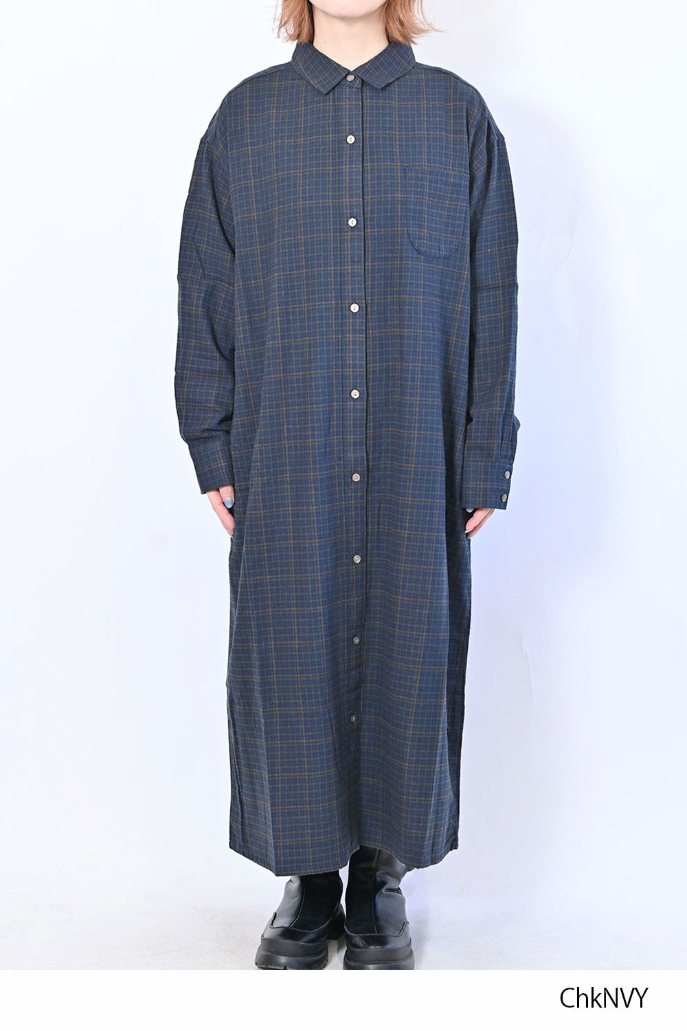 no jean】両面起毛綾織チェックシャツワンピース – HEART MARKET
