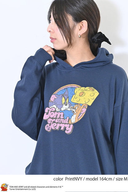 トムとジェリー裏毛ワイドプルパーカー