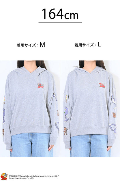 トムとジェリー裏毛ワイドプルパーカー