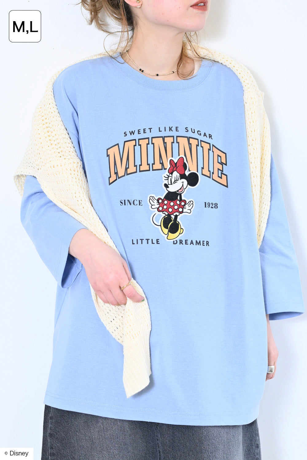 【Disney】ディズニー9分袖BIGTシャツ