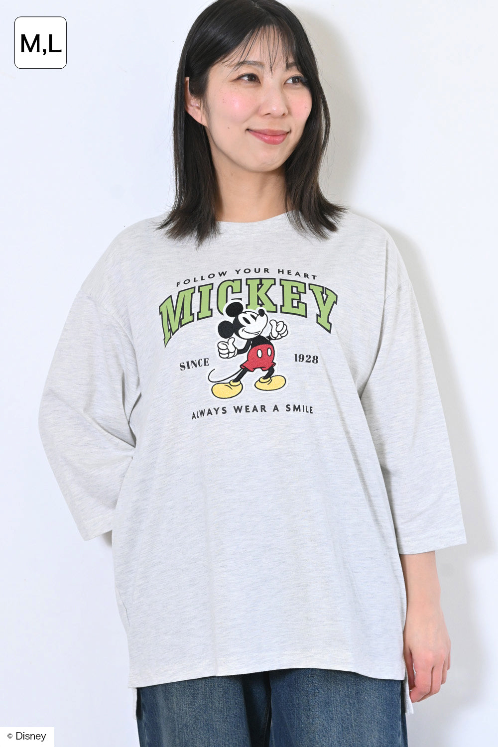 【Disney】ディズニー9分袖BIGTシャツ