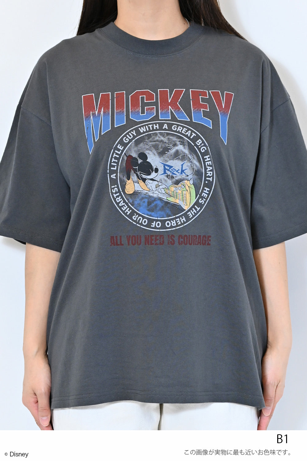 ≪SALE≫【Disney】ディズニー/ピグメント風ロックプリントTEE