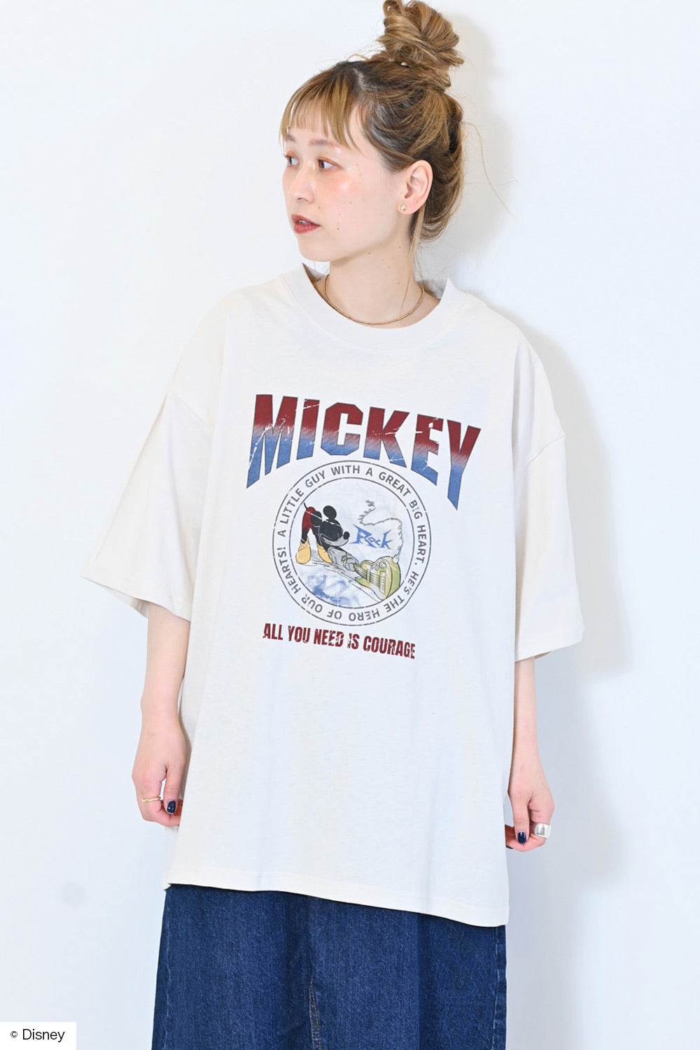 ≪SALE≫【Disney】ディズニー/ピグメント風ロックプリントTEE