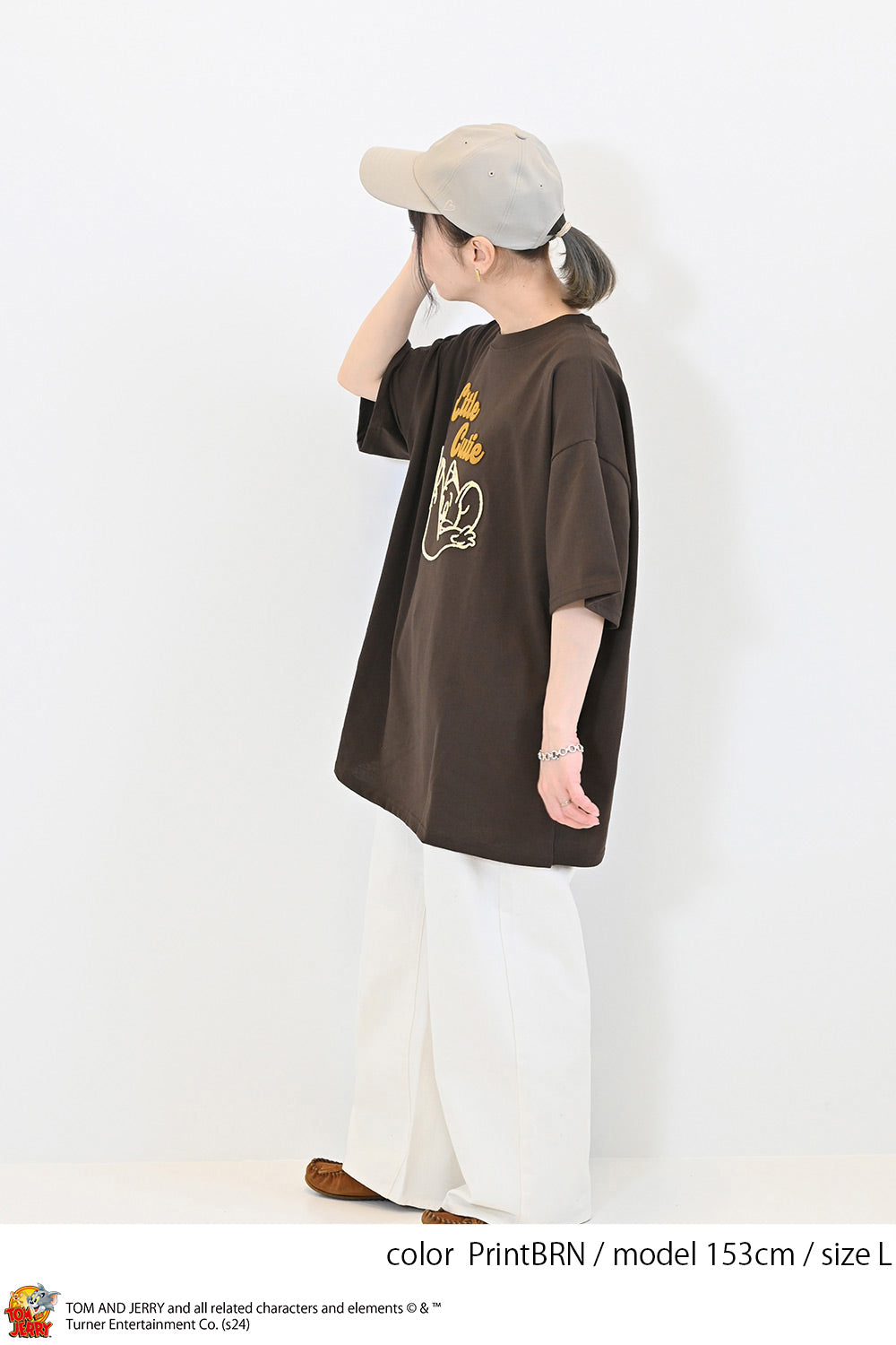 トムとジェリーハブラシ刺繍半袖TEE